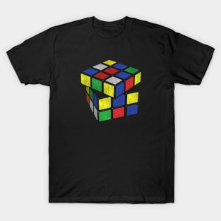 Vintage Cube Print - Rubik's Cube Inspired Design T-Shirt